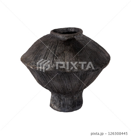 Ceramic vase on white background 126308445