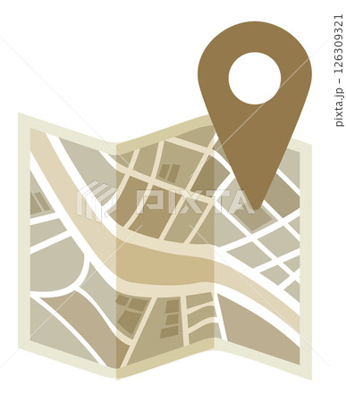 マッピングされた古地図のイラスト 126309321