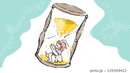 砂時計に入った女性のイラスト 砂時計に入った女性のイラスト 126309422