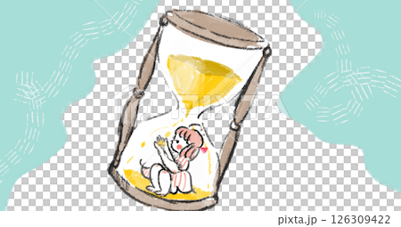 Illustration of a woman in an hourglass 126309422