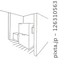 ワンルーム間取りの手描きインテリアパース ワンルーム間取りの手描きインテリアパース 126310563