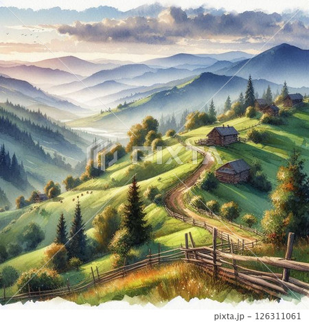 水彩画タッチの絶景・風景 126311061