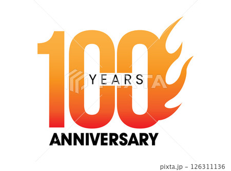 100 Years Anniversary Vector Design with Flame 100 Years Anniversary Vector Design with Flame 126311136