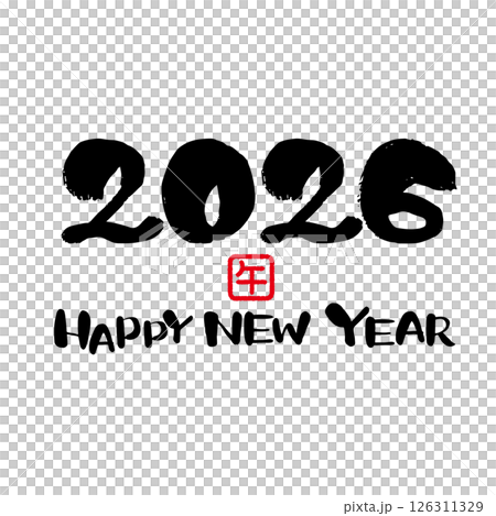 2026 New Year's card handwritten letters 2026 New Year's card handwritten letters 126311329