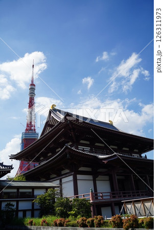 東京タワーと大きな寺 126311973