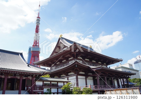 東京タワーと大きな寺 東京タワーと大きな寺 126311980