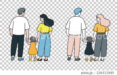 Outing family back view set 126311995