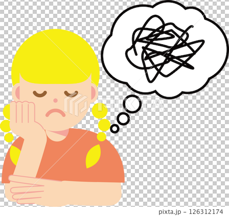 Illustration of a woman who can't think clearly 126312174
