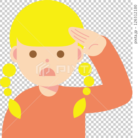 Illustration of a woman looking with a troubled face 126312180