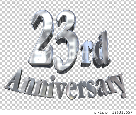 3DCG文字“23週年/23週年紀念馬克·斯帕克” 126312557