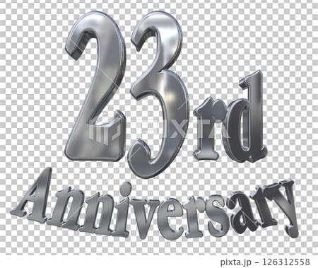 3DCG文字“23週年/23週年紀念馬克·斯帕克” 126312558