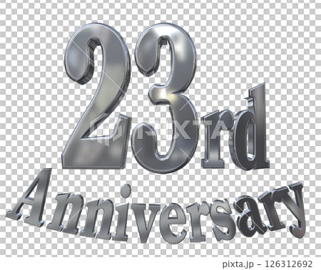 3DCG文字「23rd Anniversary/23周年マークキラキラ」 126312692