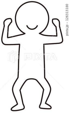 正面向きでガッツポーズをする人のベクターイラスト アイコン 正面向きでガッツポーズをする人のベクターイラスト アイコン 126313180