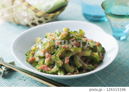 ゴーヤのおひたし梅肉和え ゴーヤのおひたし梅肉和え 126313196