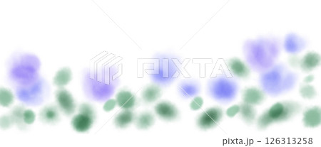パステルや水彩で描いた紫の花と葉のようなあしらいラインイラスト パステルや水彩で描いた紫の花と葉のようなあしらいラインイラスト 126313258