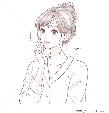 肌が美しい健康的な女性のイラスト 肌が美しい健康的な女性のイラスト 126313275
