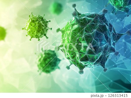 abstract healthcare concept showing trust and care in immunotherapy using geometric shapes 126313415
