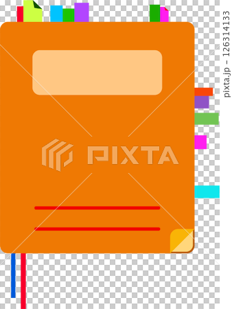Illustration of a notebook with a colorful index Illustration of a notebook with a colorful index 126314133