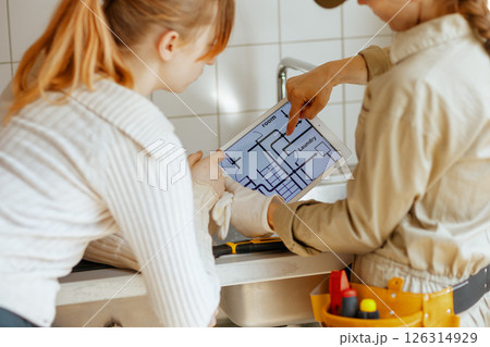 Planning Home Renovation on Tablet 126314929