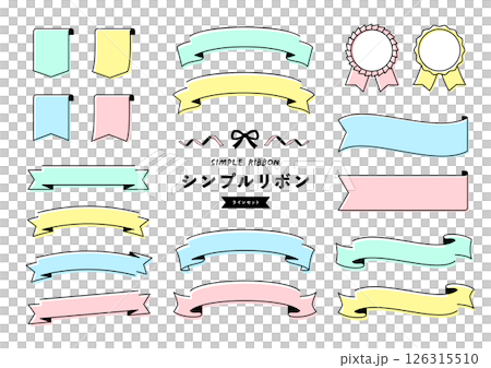 Simple ribbon line set vector Simple ribbon line set vector 126315510