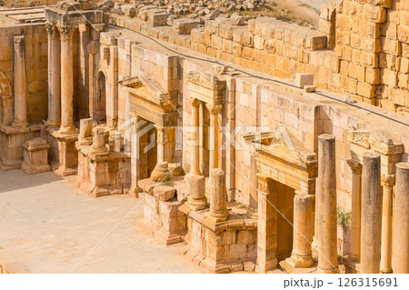 Amphitheater South Theatre in Jerash, Jordan Amphitheater South Theatre in Jerash, Jordan 126315691