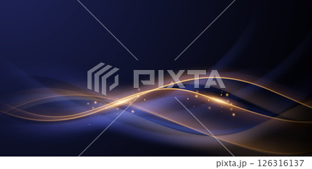 blue abstract background with luxury golden elements vector illustration 126316137