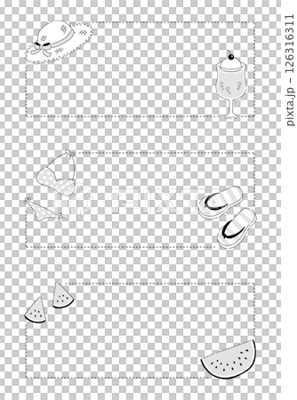 A set of simple and natural summer item frames: monochrome, transparent, rectangular, horizontal, 3 types A set of simple and natural summer item frames: monochrome, transparent, rectangular, horizontal, 3 types 126316311