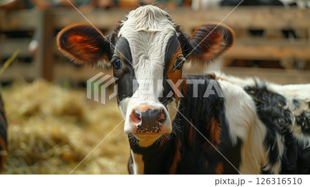 cow on a pasture, free grazing, exercise, helminthic diseases of cows, flies, copy space cow on a pasture, free grazing, exercise, helminthic diseases of cows, flies, copy space 126316510
