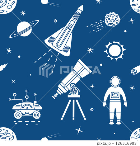 Space Pattern Telescope Planets Shuttle Galaxy 126316985