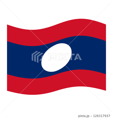 Waving flag of Laos, national syxmbol Waving flag of Laos, national syxmbol 126317937