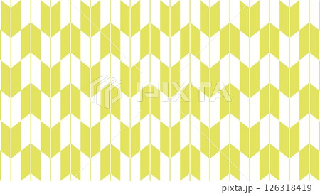 和柄パターン　着物柄　新茶の明るい黄緑色　シンプル背景イラスト　矢絣文様 126318419
