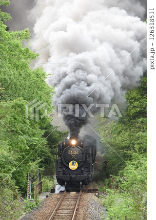 SLやまぐち号　JR山口線　上り「篠直」を爆走 126318511