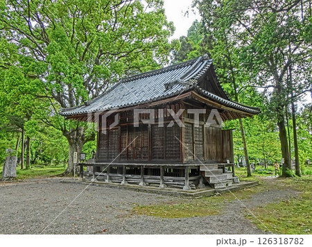 岡山県津山市神戸(じんご)にある作楽神社:神楽殿 岡山県津山市神戸(じんご)にある作楽神社:神楽殿 126318782