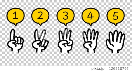 手繪圖標集計數手勢 手繪圖標集計數手勢 126318795