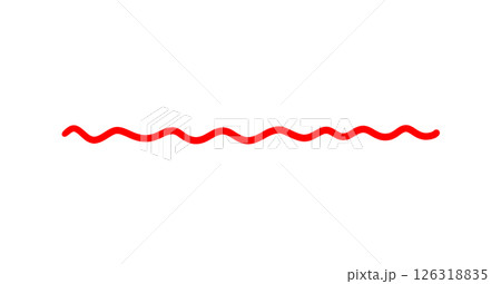 赤のシンプルなアンダーライン　装飾 126318835