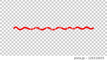 赤のシンプルなアンダーライン　装飾 126318835