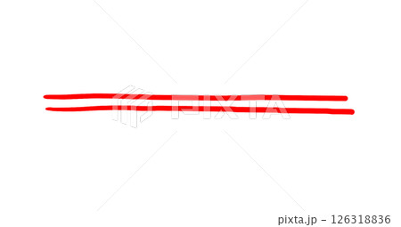 赤のシンプルなアンダーライン　装飾 126318836