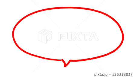 赤のシンプルなふきだし　装飾 126318837