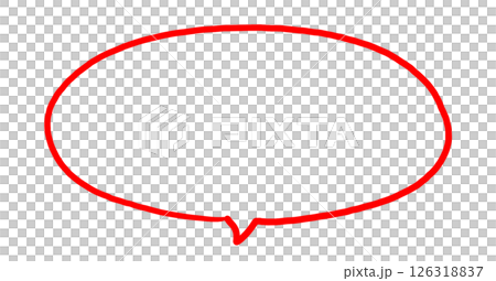 赤のシンプルなふきだし　装飾 126318837