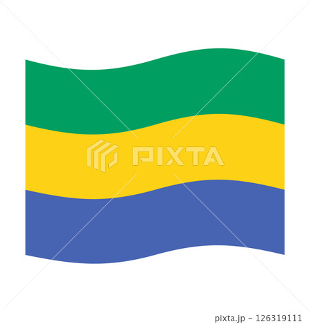 Waving flag of Gabon, national symbol Waving flag of Gabon, national symbol 126319111