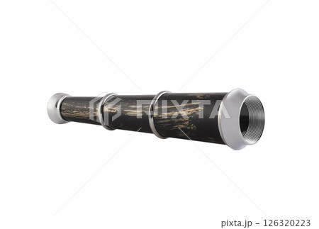 Retro spyglass isolated on white background with clipping path Retro spyglass isolated on white background with clipping path 126320223