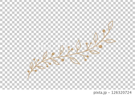 植物の手書き北欧風シンプルベクターイラスト 金 126320724