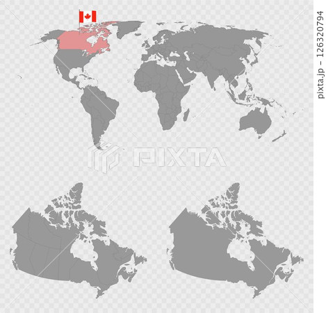 Canada Map Set with World Location. 126320794