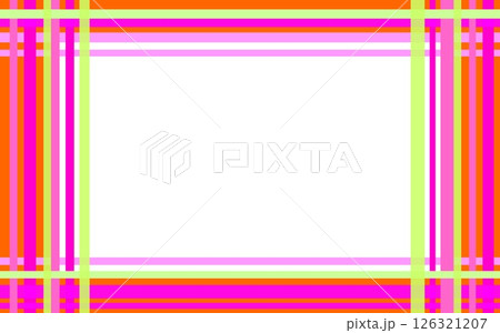 格子模様　フレーム　ホワイトスペース　オレンジ色　ピンク 126321207