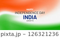 The background is in the colors of the Indian flag with a grainy texture. Indian Independence Day 126321236