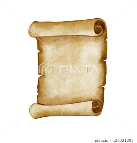 Aged parchment scroll 126321293