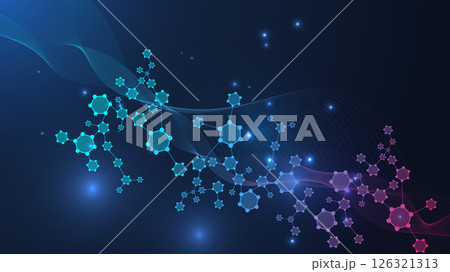 Modern health care abstract background with lines, dots and hexagons. Medical innovation banner template concept. Vector illustration. 126321313