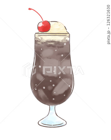 コーラフロートの手描きイラスト 126321630