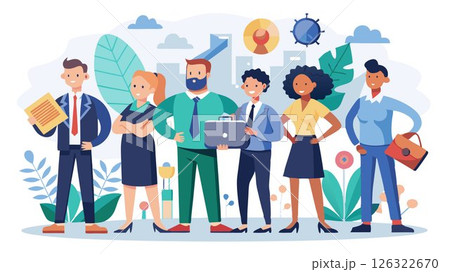 They hold diverse roles, from entry-level...のイラスト素材 [126322670] - PIXTA