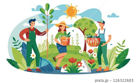By working closely with nature, farmers contribute to the sustainability of our planet. 126322683